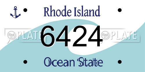 6424 Rhode Island License Plate