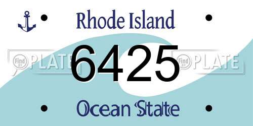 6425 Rhode Island License Plate