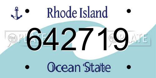 642719 Rhode Island License Plate