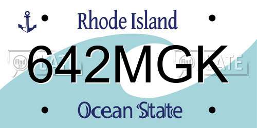 642MGK Rhode Island License Plate