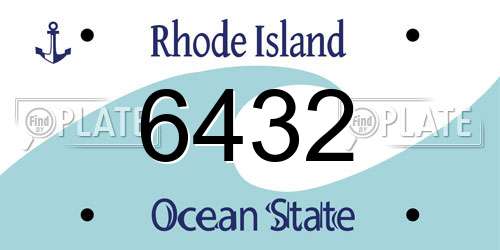 6432 Rhode Island License Plate