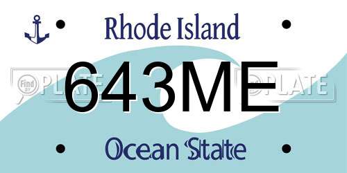 643ME Rhode Island License Plate