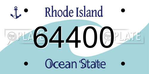 64400 Rhode Island License Plate