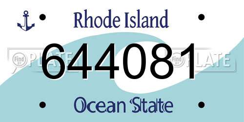644081 Rhode Island License Plate