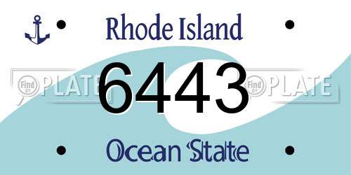 6443 Rhode Island License Plate