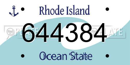 644384 Rhode Island License Plate