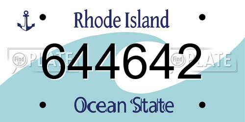 644642 Rhode Island License Plate