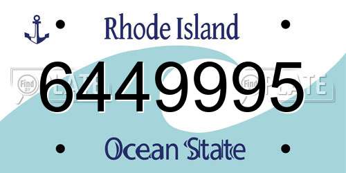 6449995 Rhode Island License Plate