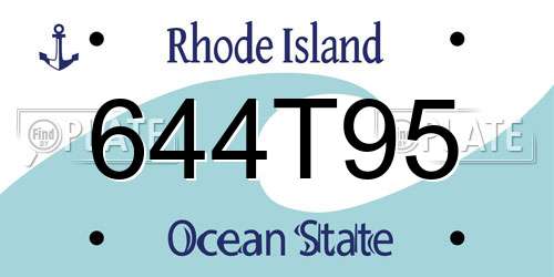 644T95 Rhode Island License Plate