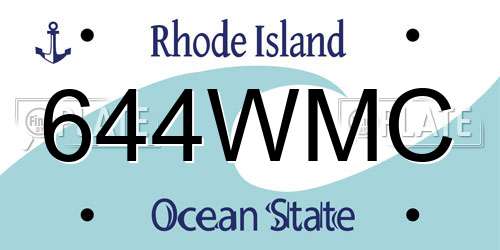 644WMC Rhode Island License Plate