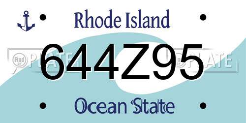 644Z95 Rhode Island License Plate