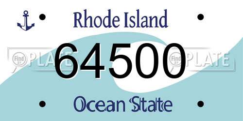 64500 Rhode Island License Plate