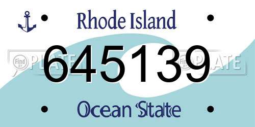 645139 Rhode Island License Plate