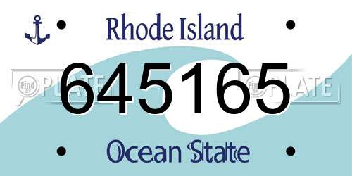 645165 Rhode Island License Plate