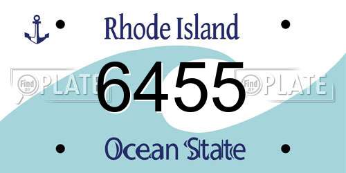 6455 Rhode Island License Plate