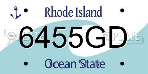 6455GD Rhode Island License Plate