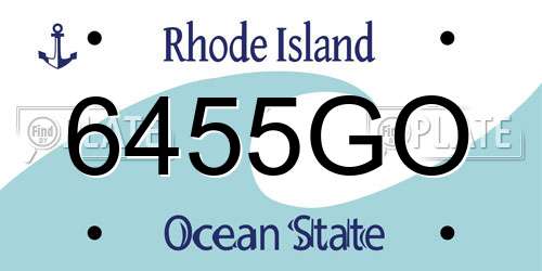 6455GO Rhode Island License Plate