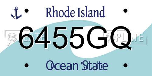 6455GQ Rhode Island License Plate
