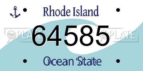 64585 Rhode Island License Plate