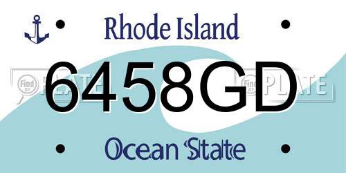 6458GD Rhode Island License Plate