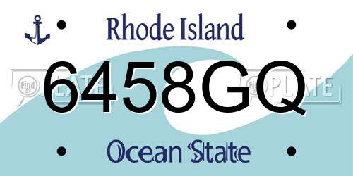 6458GQ Rhode Island License Plate