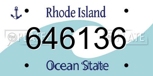 646136 Rhode Island License Plate