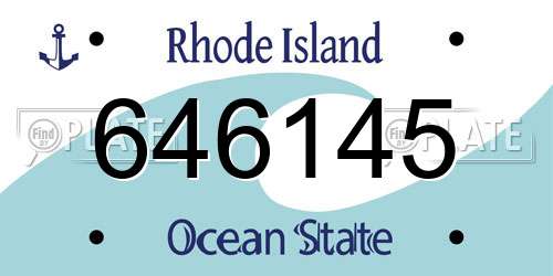 646145 Rhode Island License Plate