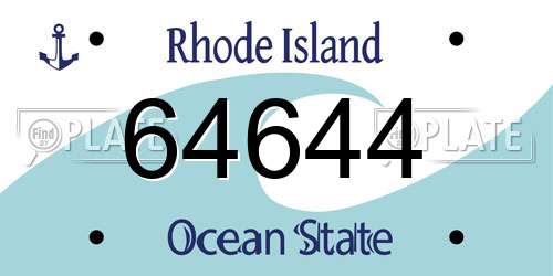 64644 Rhode Island License Plate
