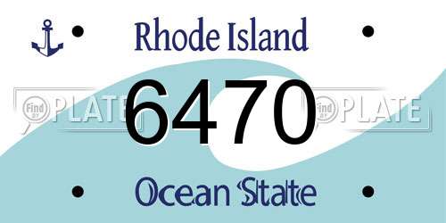 6470 Rhode Island License Plate