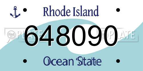 648090 Rhode Island License Plate