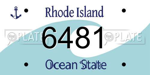6481 Rhode Island License Plate