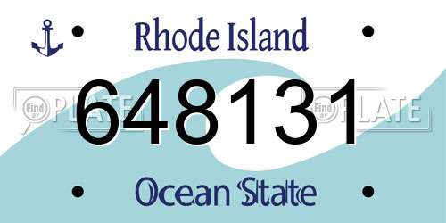 648131 Rhode Island License Plate