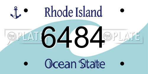 6484 Rhode Island License Plate