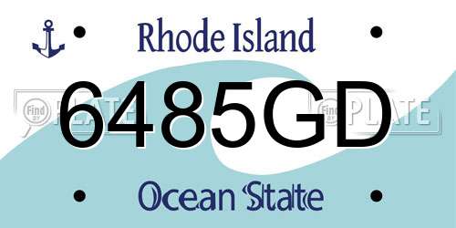 6485GD Rhode Island License Plate