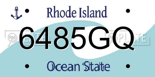6485GQ Rhode Island License Plate