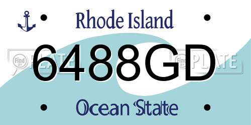 6488GD Rhode Island License Plate