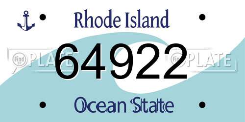 64922 Rhode Island License Plate