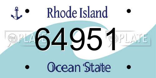 64951 Rhode Island License Plate