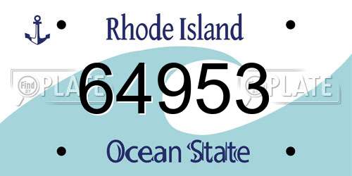 64953 Rhode Island License Plate
