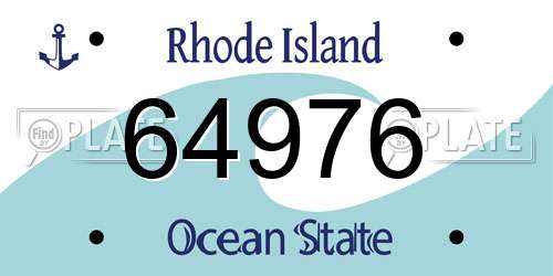 64976 Rhode Island License Plate