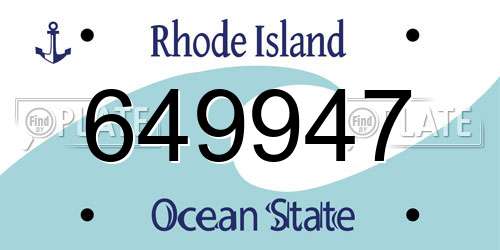 649947 Rhode Island License Plate