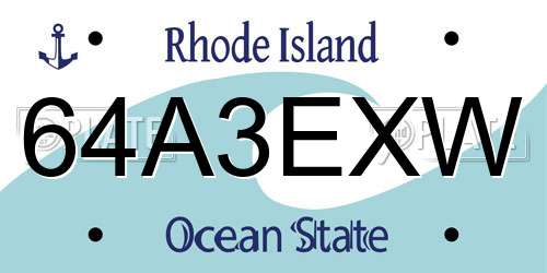 64A3EXW Rhode Island License Plate