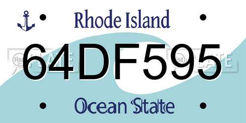 64DF595 Rhode Island License Plate