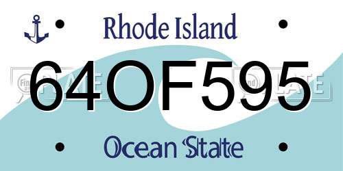 64OF595 Rhode Island License Plate