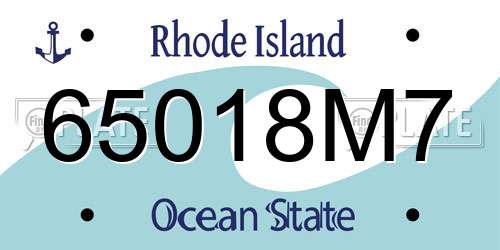 65018M7 Rhode Island License Plate