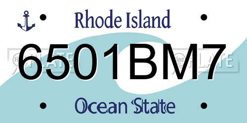 6501BM7 Rhode Island License Plate