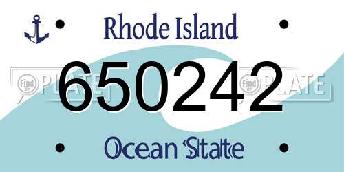 650242 Rhode Island License Plate