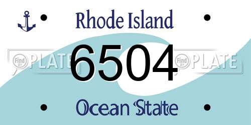 6504 Rhode Island License Plate