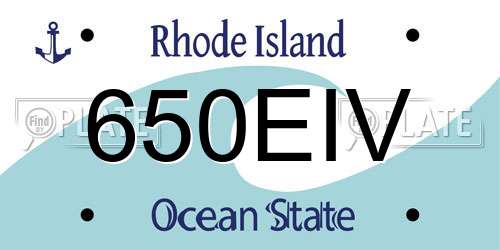 650EIV Rhode Island License Plate