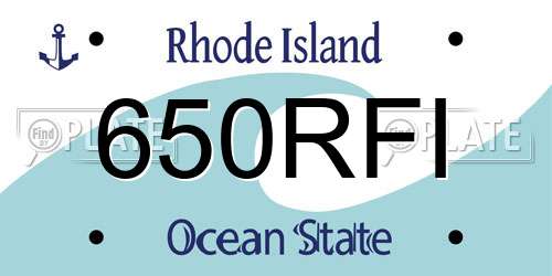 650RFI Rhode Island License Plate